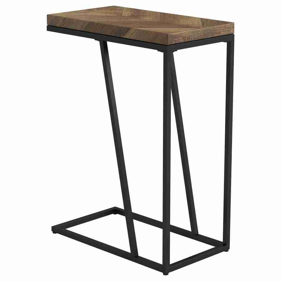 Coaster Sergio C-Shaped Side Table, Rustic Tobacco