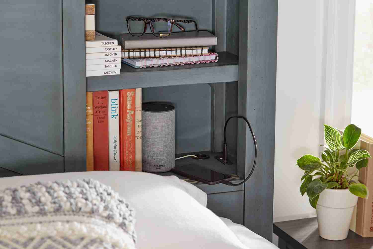 Aspenhome Cal King Wood Bed Rails - Denim - American Furniture Outlet