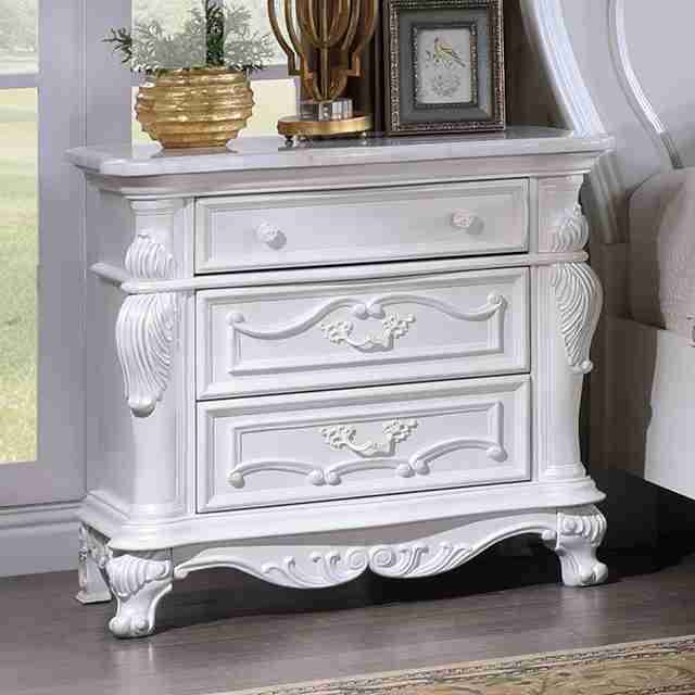 Furniture of America Ventresca White Wood Nightstand