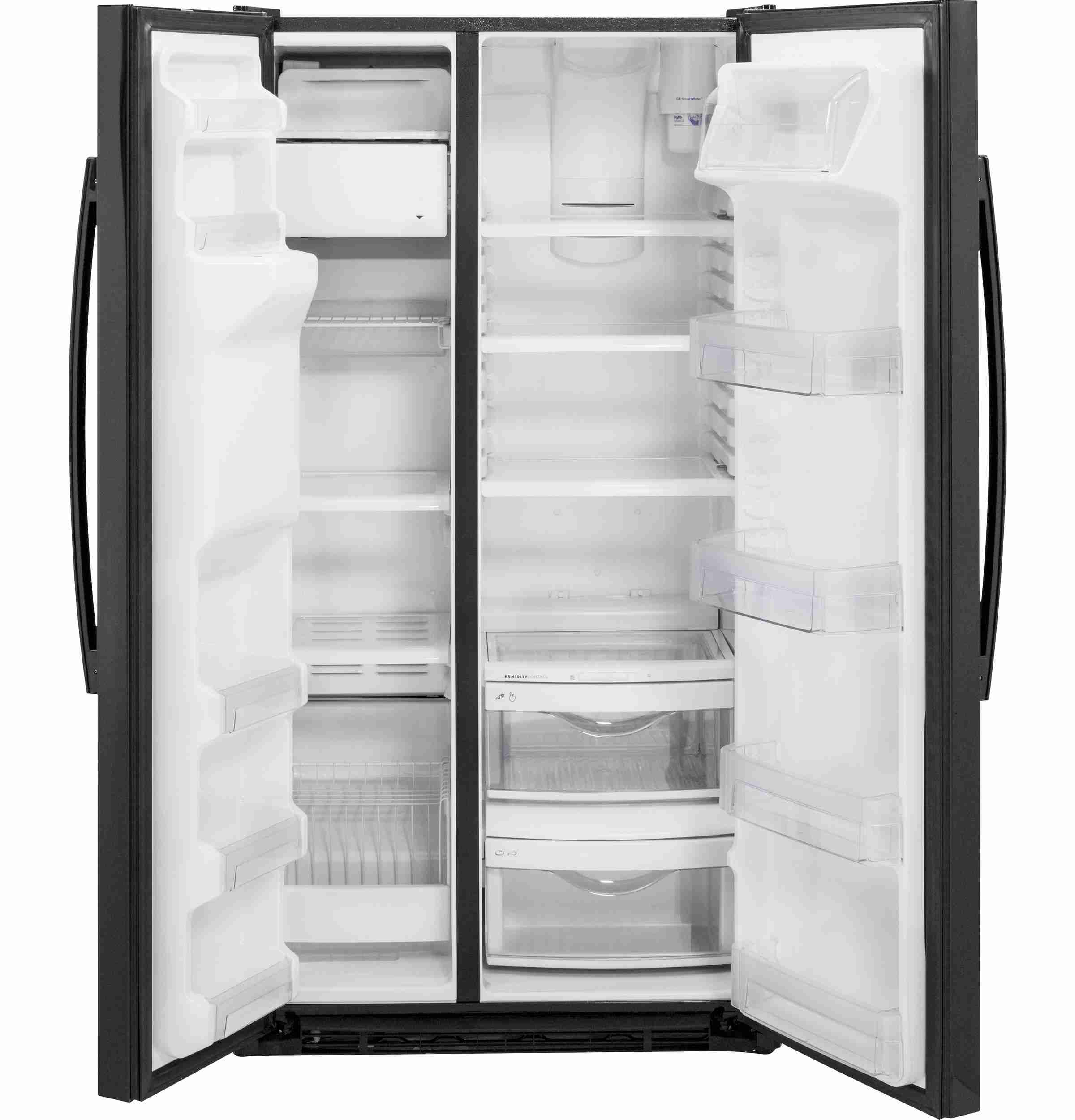GE 21.9 Cu. Ft. Counter-Depth Side-By-Side Refrigerator, Black