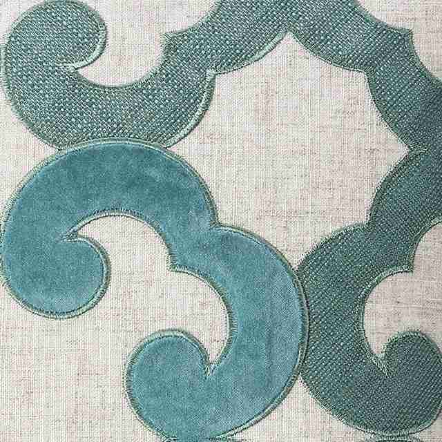 Furniture of America Lily Floral Throw Pillow Set, Beige/Teal - 2 Pack