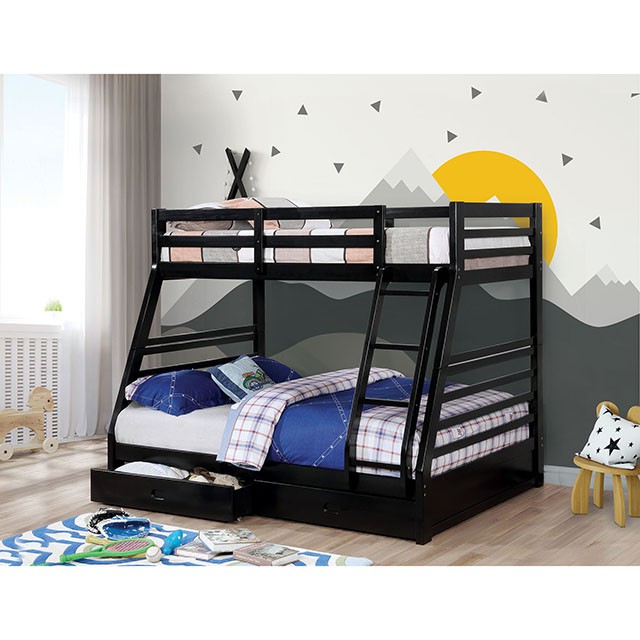 California III Bunk Bed Black CM-BK588BK-BED - American Furniture Outlet