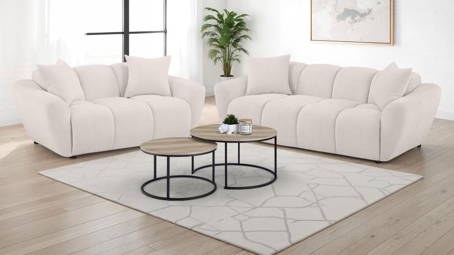 Coaster Destino 2-piece Chenille Splayed Arm Sofa Set Greige 509301-S2