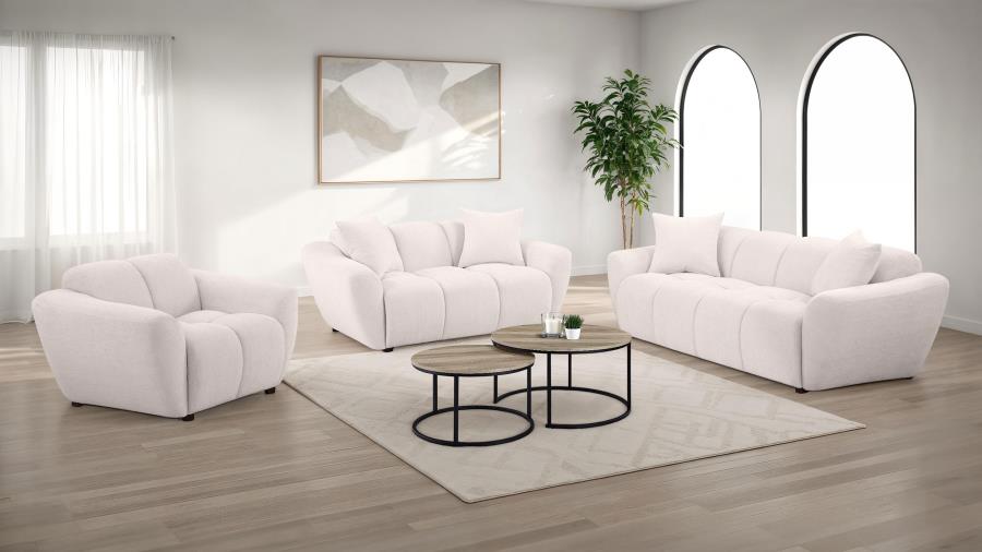 Coaster Destino 3-piece Chenille Splayed Arm Sofa Set Greige 509301-S3