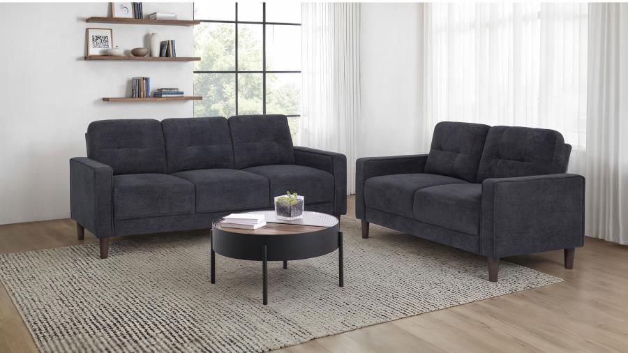 Coaster Bowen II 2-piece Upholstered Track Arm Sofa Set Steel Grey 509981-S2