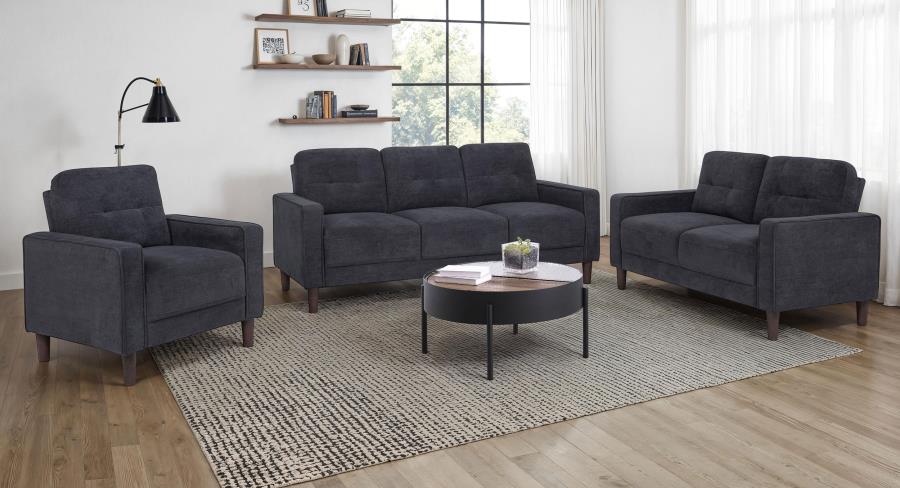 Coaster Bowen II 3-piece Upholstered Track Arm Sofa Set Steel Grey 509981-S3