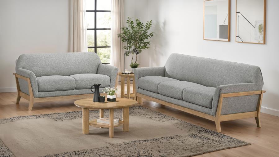 Coaster Vaughn 2-piece Fabric Upholstered Flared Arm Sofa Set Grey 511071-S2