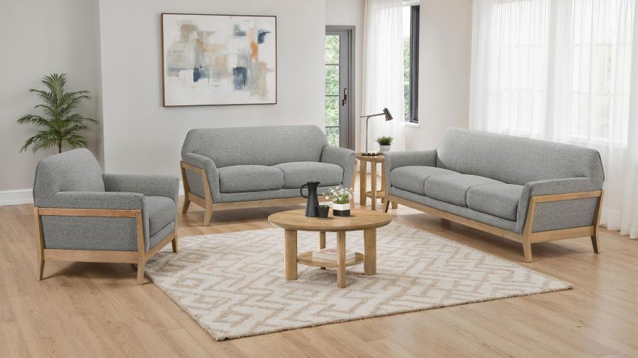 Coaster Vaughn 3-piece Fabric Upholstered Flared Arm Sofa Set Grey 511071-S3