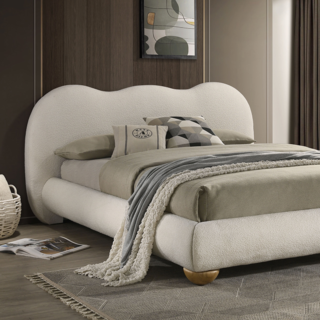 Finamore Bed White/Natural Oak FM72005WH-Q-BED
