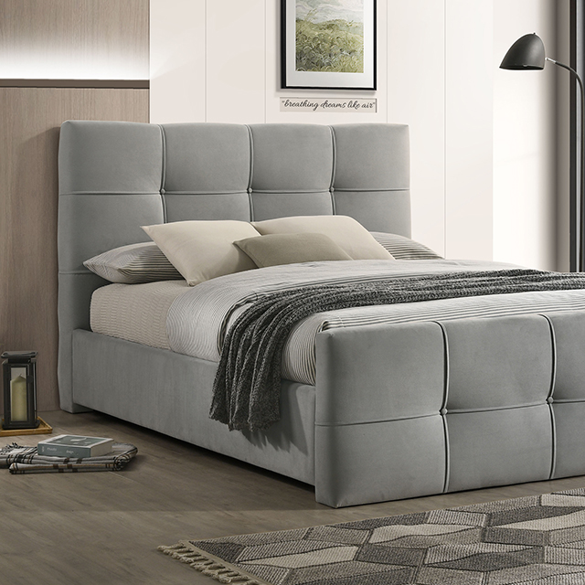 Merced Bed Light Gray FM72007LG-Q-BED