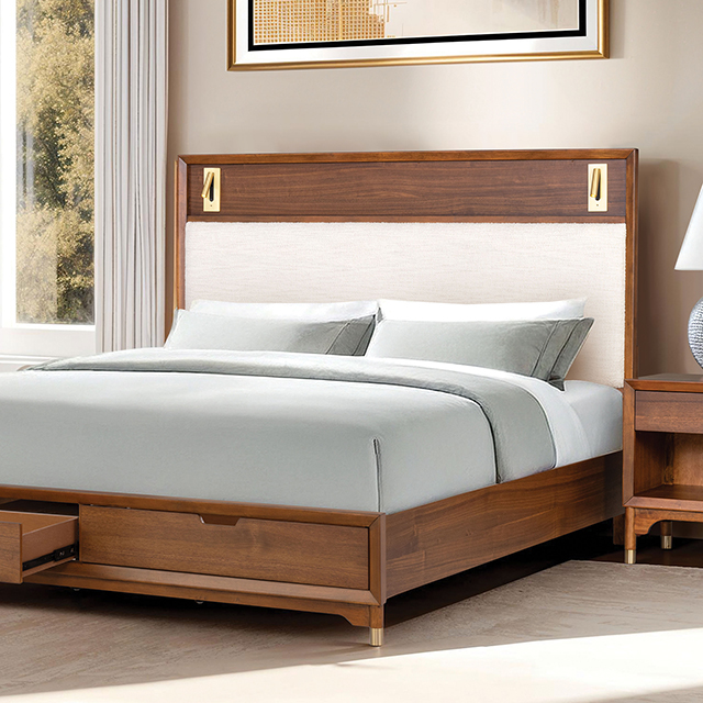 Hepburne Bed Walnut FM74000WN-Q-ST-BED